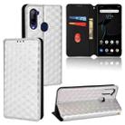 For ZTE Libero 5G Cubic Grid Texture Flip Leather Phone Case(Silver) - 1