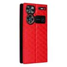 For ZTE nubia Z60 Ultra 5G Cubic Grid Texture Flip Leather Phone Case(Red) - 3