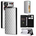 For ZTE nubia Z60 Ultra 5G Cubic Grid Texture Flip Leather Phone Case(Silver) - 1