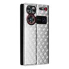 For ZTE nubia Z60 Ultra 5G Cubic Grid Texture Flip Leather Phone Case(Silver) - 3