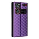For ZTE nubia Z60 Ultra 5G Cubic Grid Texture Flip Leather Phone Case(Purple) - 3