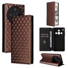 For ZTE nubia Z60S Pro Cubic Grid Texture Flip Leather Phone Case(Brown) - 1