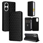 For ZTE Anshin Family / A303ZT Cubic Grid Texture Flip Leather Phone Case(Black) - 1
