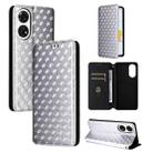 For ZTE Anshin Family / A303ZT Cubic Grid Texture Flip Leather Phone Case(Silver) - 1