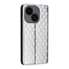 For ZTE Blade A35e Global / Z2466 Cubic Grid Texture Flip Leather Phone Case(Silver) - 3