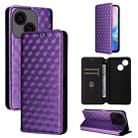 For ZTE Blade A35e Global / Z2466 Cubic Grid Texture Flip Leather Phone Case(Purple) - 1