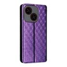 For ZTE Blade A35e Global / Z2466 Cubic Grid Texture Flip Leather Phone Case(Purple) - 3