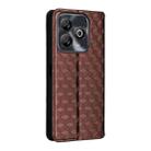 For ZTE Blade A75 4G Cubic Grid Texture Flip Leather Phone Case(Brown) - 3