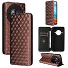 For ZTE Blade A75 5G / nubia Focus 5G Cubic Grid Texture Flip Leather Phone Case(Brown) - 1