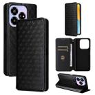 For ZTE Blade V60 Design Cubic Grid Texture Flip Leather Phone Case(Black) - 1