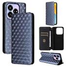 For ZTE Blade V60 Design Cubic Grid Texture Flip Leather Phone Case(Blue) - 1