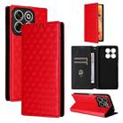 For ZTE Blade V70 4G / nubia V70 4G Cubic Grid Texture Flip Leather Phone Case(Red) - 1