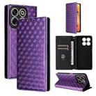 For ZTE Blade V70 4G / nubia V70 4G Cubic Grid Texture Flip Leather Phone Case(Purple) - 1