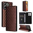 For ZTE Blade V70 4G / nubia V70 4G Cubic Grid Texture Flip Leather Phone Case(Brown) - 1