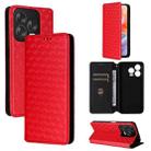For ZTE Blade V70 Design 4G Cubic Grid Texture Flip Leather Phone Case(Red) - 1