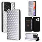 For ZTE Blade V70 Design 4G Cubic Grid Texture Flip Leather Phone Case(Silver) - 1