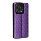 For ZTE Blade V70 Design 4G Cubic Grid Texture Flip Leather Phone Case(Purple) - 3