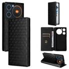 For ZTE nubia Music / Z2353 Cubic Grid Texture Flip Leather Phone Case(Black) - 1