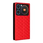 For ZTE nubia Music / Z2353 Cubic Grid Texture Flip Leather Phone Case(Red) - 3