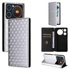 For ZTE nubia Music / Z2353 Cubic Grid Texture Flip Leather Phone Case(Silver) - 1