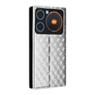 For ZTE nubia Music / Z2353 Cubic Grid Texture Flip Leather Phone Case(Silver) - 3