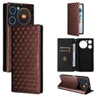 For ZTE nubia Music / Z2353 Cubic Grid Texture Flip Leather Phone Case(Brown) - 1