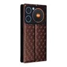 For ZTE nubia Music / Z2353 Cubic Grid Texture Flip Leather Phone Case(Brown) - 3