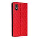 For ZTE Kantan Sumaho 4 / A402ZT Cubic Grid Texture Flip Leather Phone Case(Red) - 3
