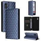For ZTE Kantan Sumaho 4 / A402ZT Cubic Grid Texture Flip Leather Phone Case(Blue) - 1