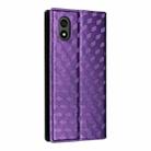 For ZTE Kantan Sumaho 4 / A402ZT Cubic Grid Texture Flip Leather Phone Case(Purple) - 3