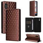 For ZTE Kantan Sumaho 4 / A402ZT Cubic Grid Texture Flip Leather Phone Case(Brown) - 1