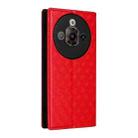 For ZTE nubia Focus Pro 5G Cubic Grid Texture Flip Leather Phone Case(Red) - 3