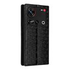 For ZTE nubia Z70 Ultra Cubic Grid Texture Flip Leather Phone Case(Black) - 3