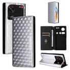 For ZTE nubia Z70 Ultra Cubic Grid Texture Flip Leather Phone Case(Silver) - 1