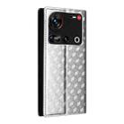 For ZTE nubia Z70 Ultra Cubic Grid Texture Flip Leather Phone Case(Silver) - 3