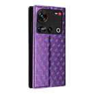 For ZTE nubia Z70 Ultra Cubic Grid Texture Flip Leather Phone Case(Purple) - 3