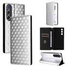 For ZTE nubia RedMagic 10 Air Cubic Grid Texture Flip Leather Phone Case(Silver) - 1
