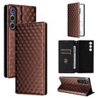 For ZTE nubia RedMagic 10 Air Cubic Grid Texture Flip Leather Phone Case(Brown) - 1