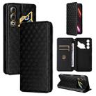 For ZTE nubia Neo 3 GT 5G Cubic Grid Texture Flip Leather Phone Case(Black) - 1