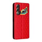 For ZTE nubia Neo 3 GT 5G Cubic Grid Texture Flip Leather Phone Case(Red) - 3