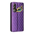 For ZTE nubia Neo 3 GT 5G Cubic Grid Texture Flip Leather Phone Case(Purple) - 3