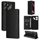 For ZTE nubia Neo 3 5G Cubic Grid Texture Flip Leather Phone Case(Black) - 1