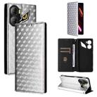 For ZTE nubia Neo 3 5G Cubic Grid Texture Flip Leather Phone Case(Silver) - 1