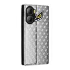 For ZTE nubia Neo 3 5G Cubic Grid Texture Flip Leather Phone Case(Silver) - 3