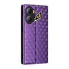 For ZTE nubia Neo 3 5G Cubic Grid Texture Flip Leather Phone Case(Purple) - 3