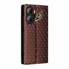 For ZTE nubia Neo 3 5G Cubic Grid Texture Flip Leather Phone Case(Brown) - 3