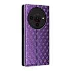 For ZTE Blade A76 5G Cubic Grid Texture Flip Leather Phone Case(Purple) - 3