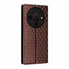 For ZTE Blade A76 5G Cubic Grid Texture Flip Leather Phone Case(Brown) - 3