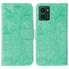 For HMD Pulse Pro Lace Flower Embossing Flip Leather Phone Case(Green) - 1