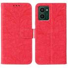 For HMD Pulse Pro Lace Flower Embossing Flip Leather Phone Case(Red) - 1